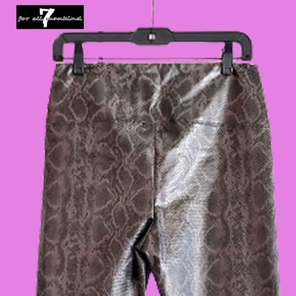 7 FOR ALL MANKIND NEW Goth Snakeskin Coated Faux Leather Panel Legging - Picture 8 of 10